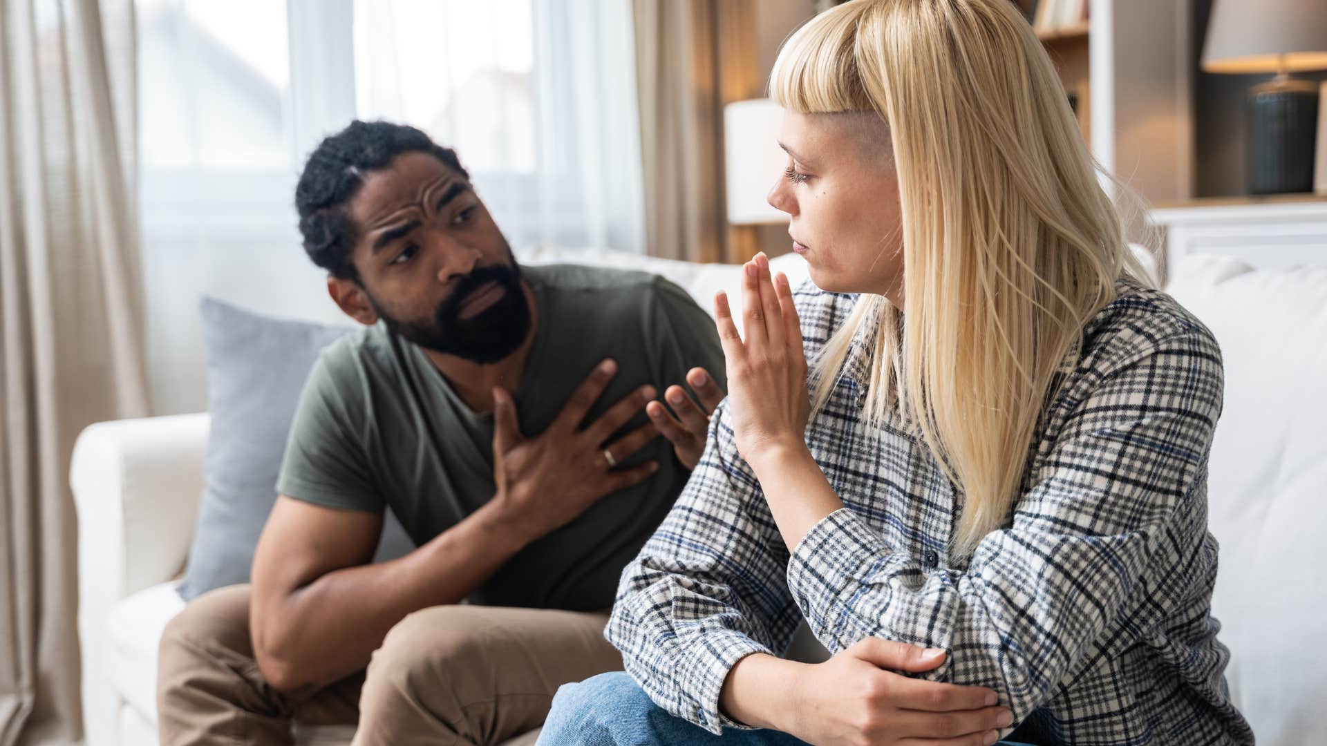 man and woman having an argument