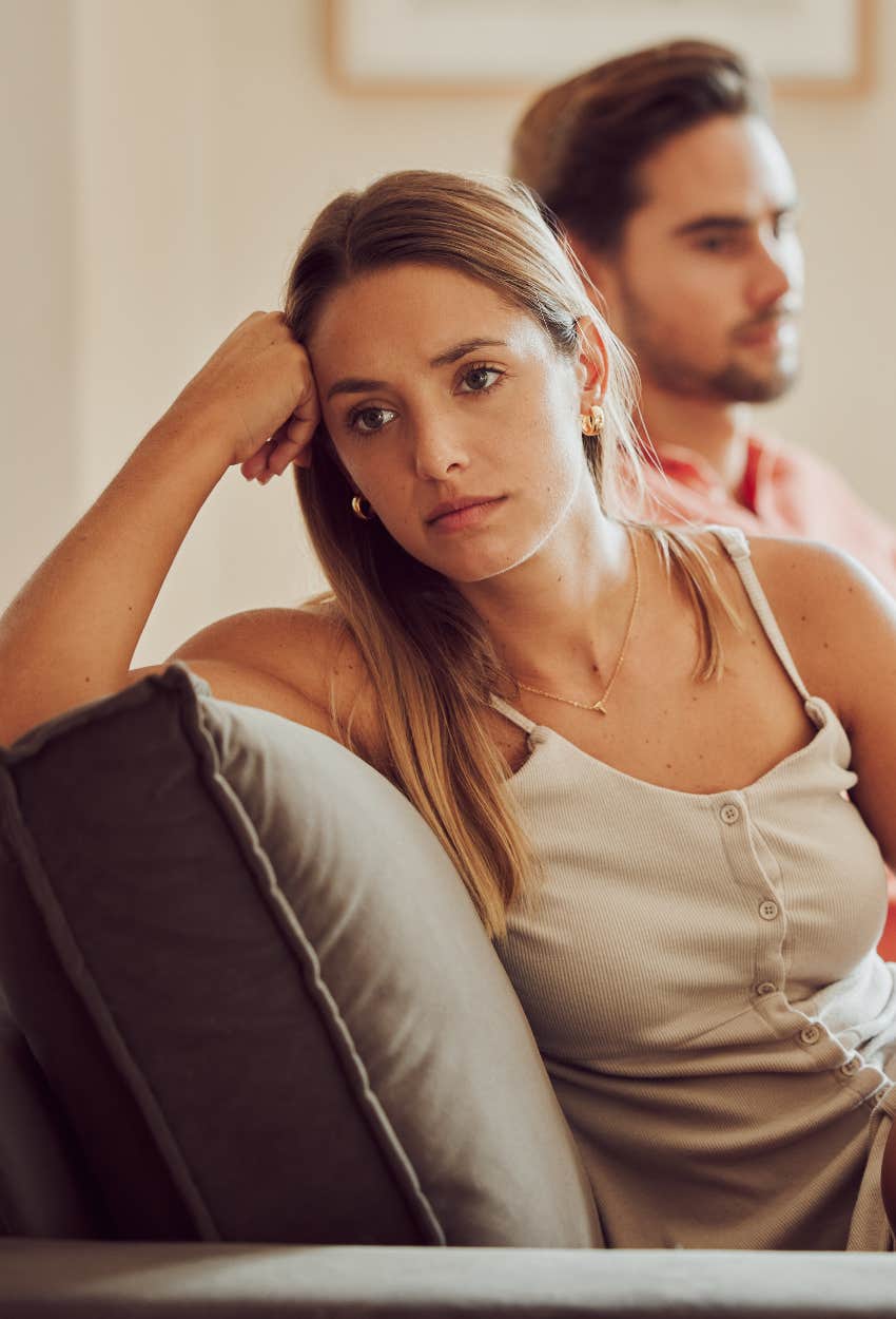 Woman sad that her boyfriend didn't get her a Valentine’s Day gift