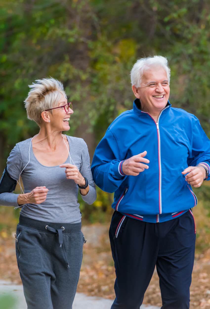 Senior couple doing zone 2 exercise to keep their brain from shrinking