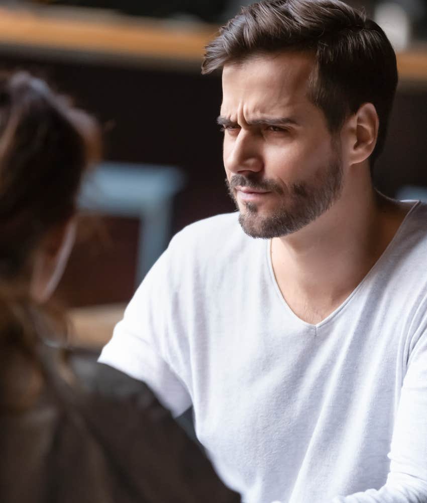 Man looking nervous from fear of rejection because of past negative social experiences 