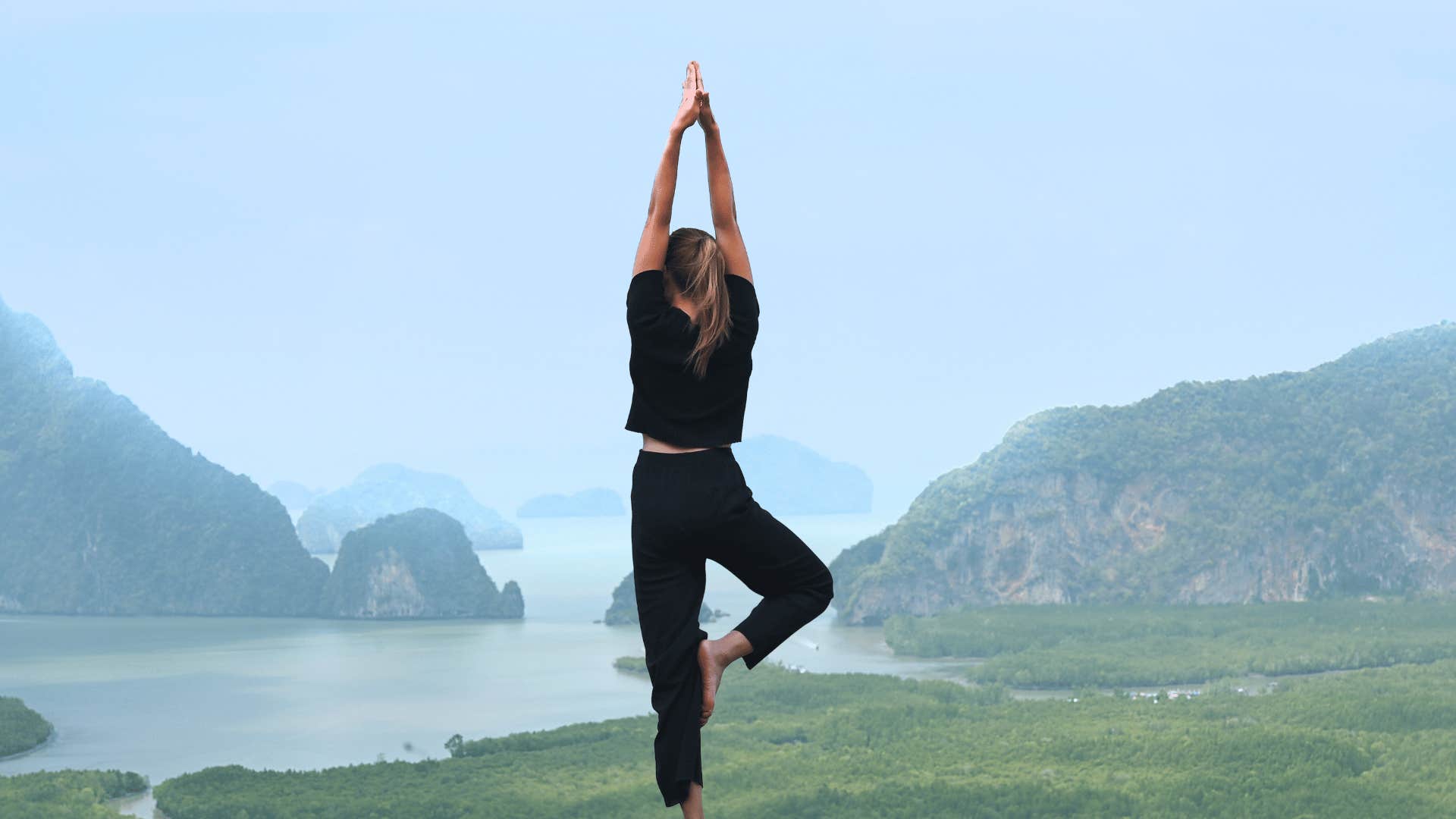 woman doing yoga