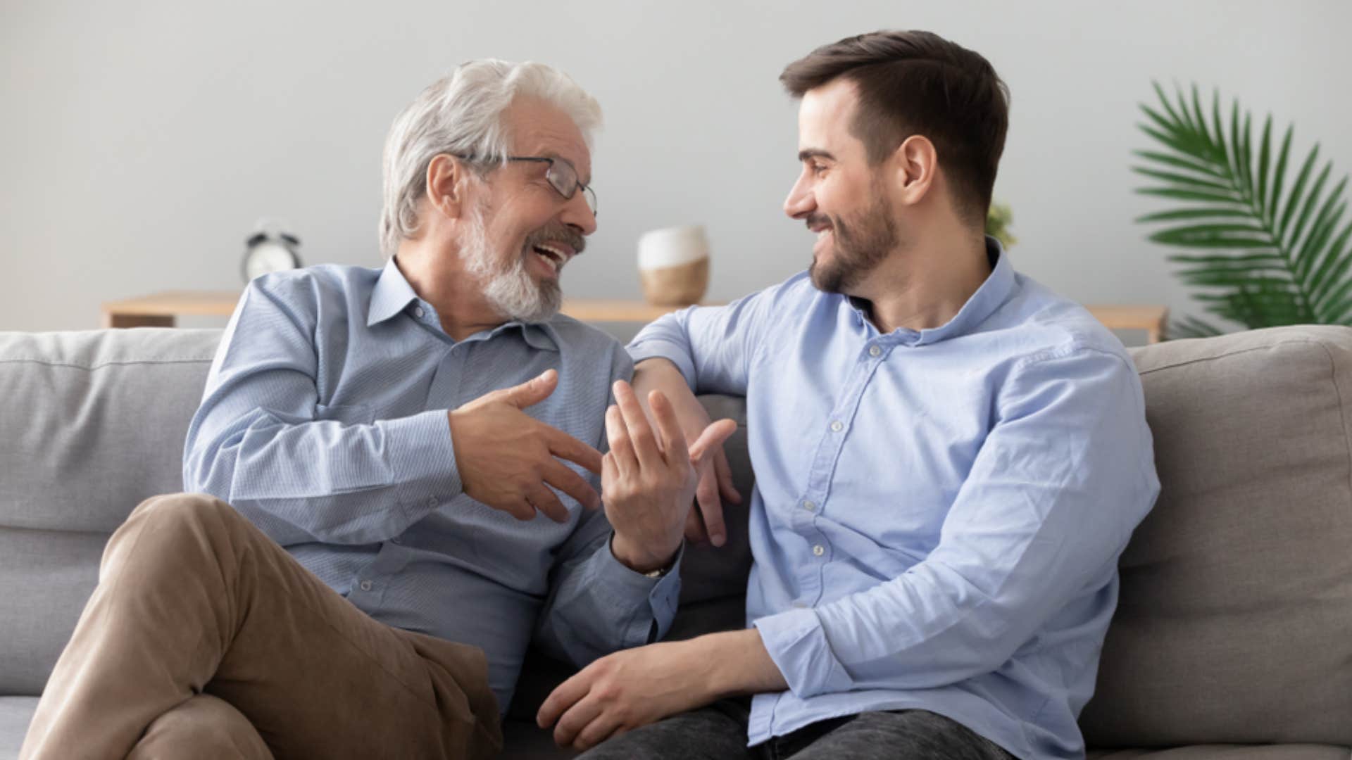 man listening to friend