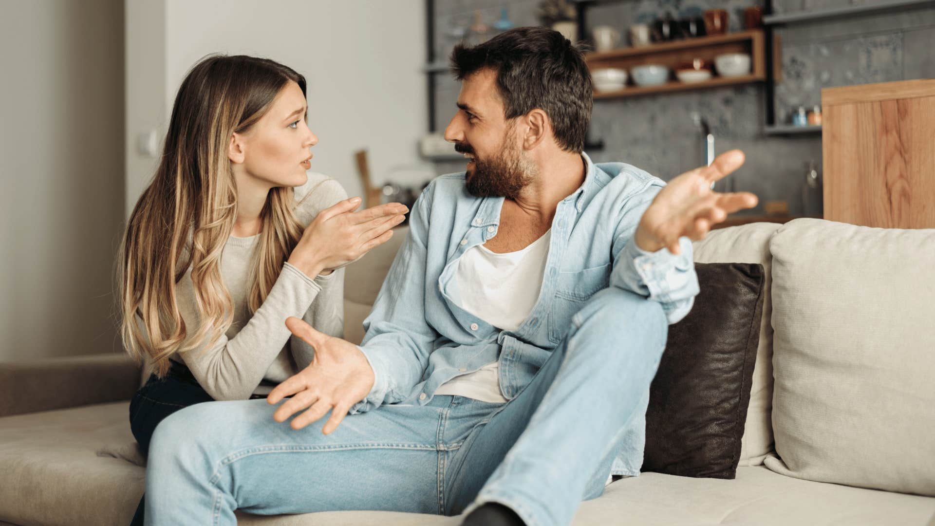 woman crossing man's boundaries