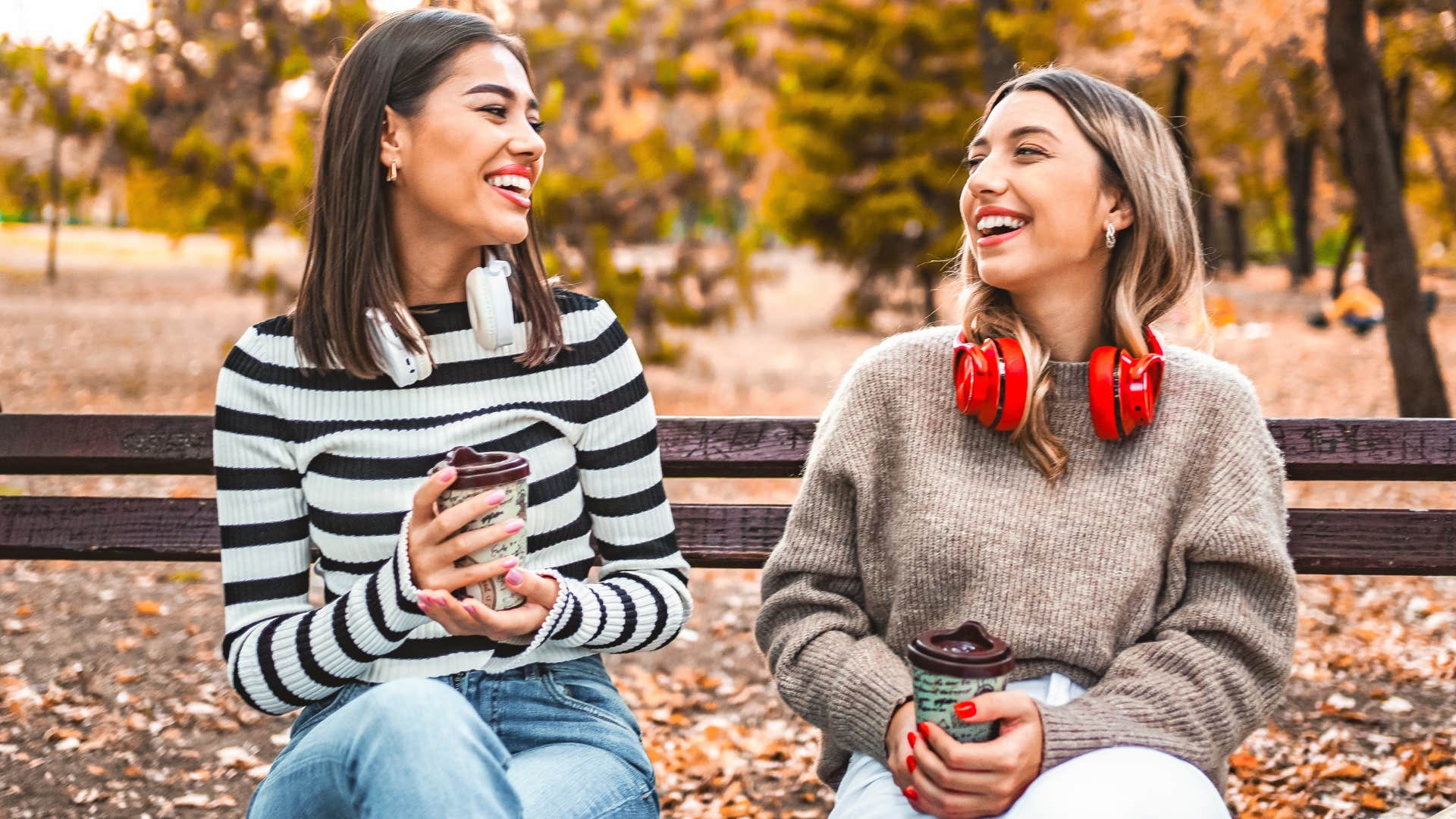 woman exaggerating to friend