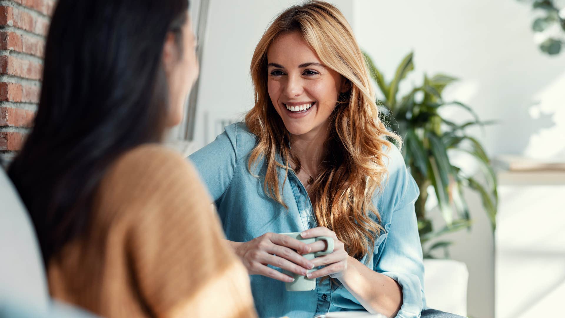 woman smiling looking for reassurance