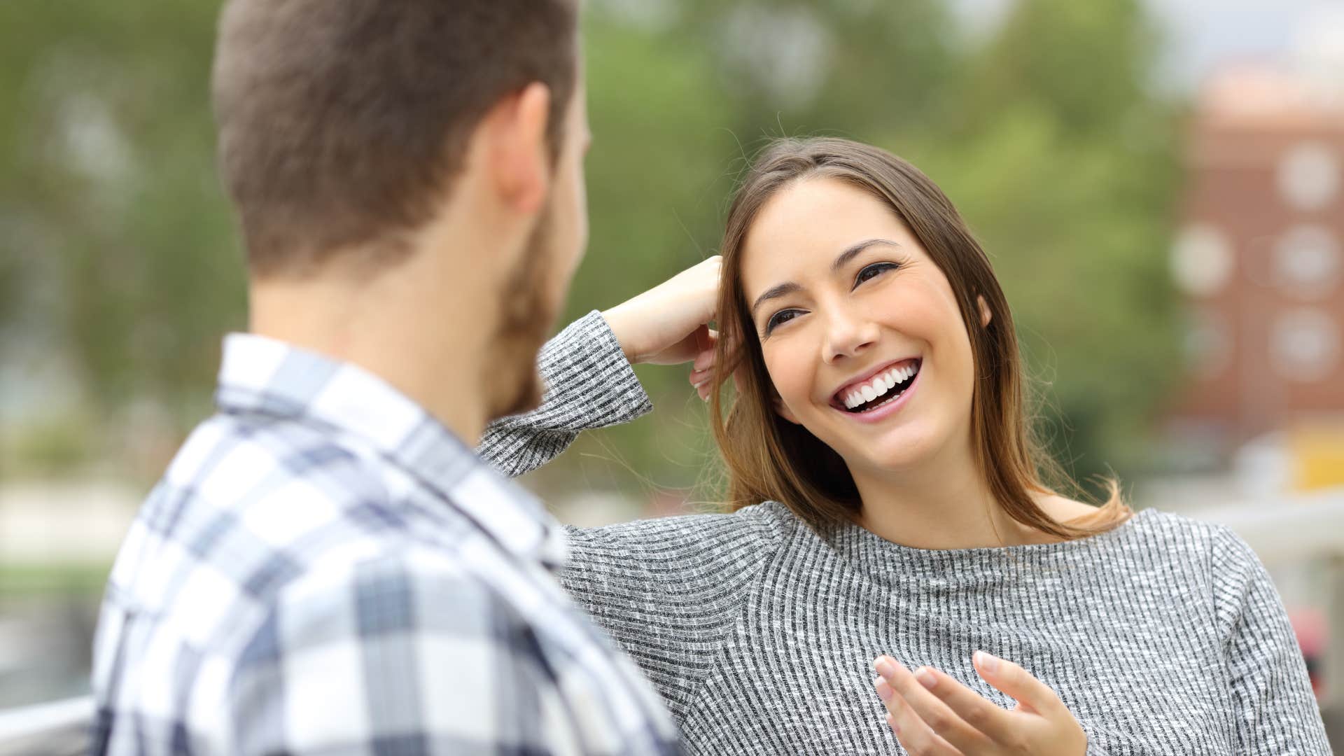 woman showing man kindness because it helps her