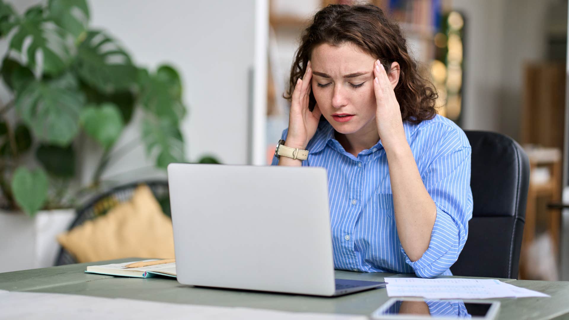 stressed woman who took on extra work