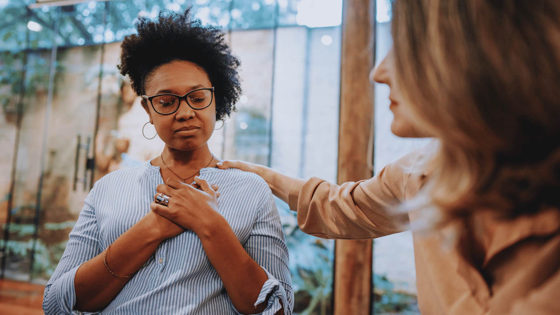 woman feeling her feelings