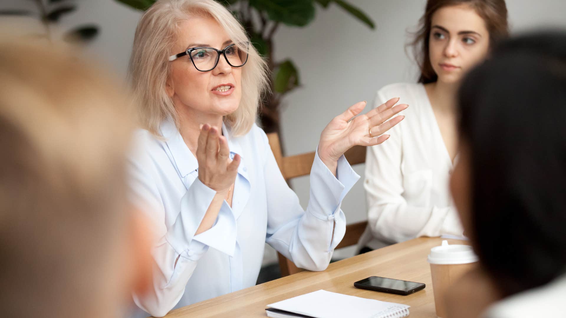 woman speaking clearly in a meeting