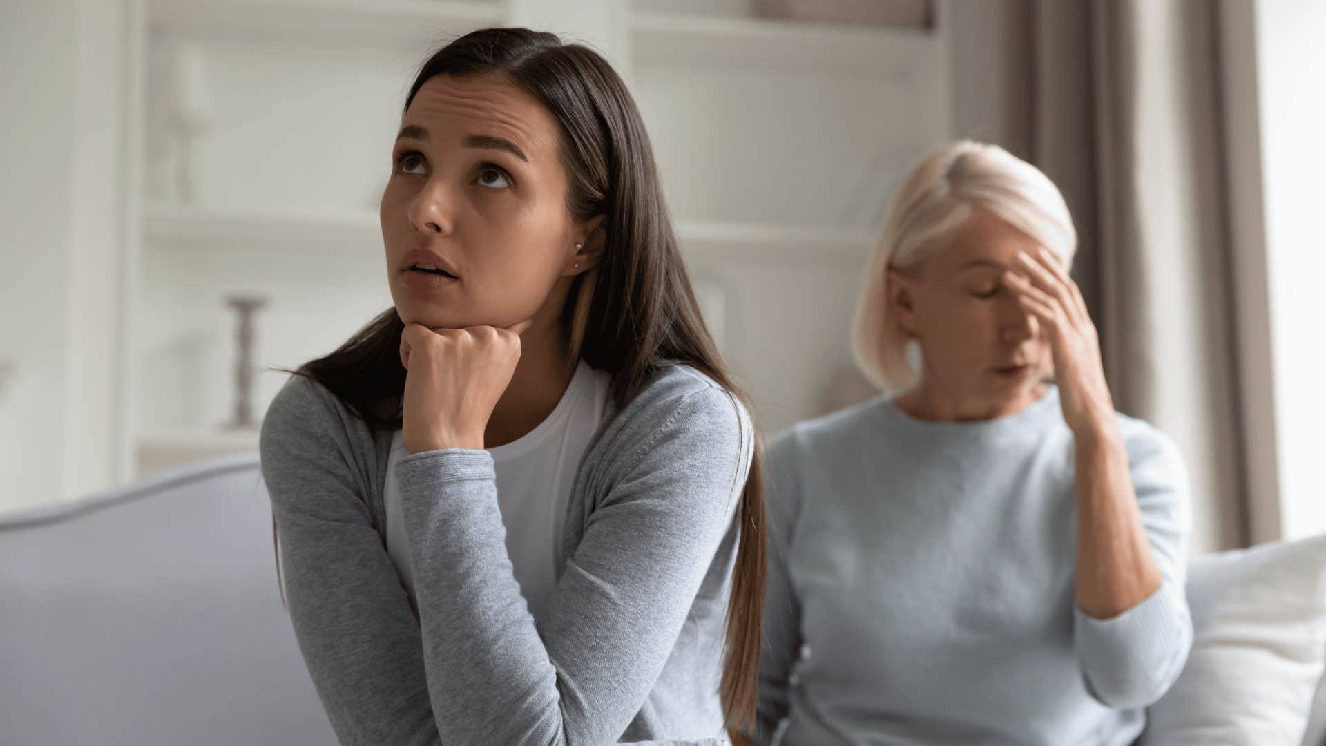 Frustrated elder mother disagrees with adult daughter's life choices