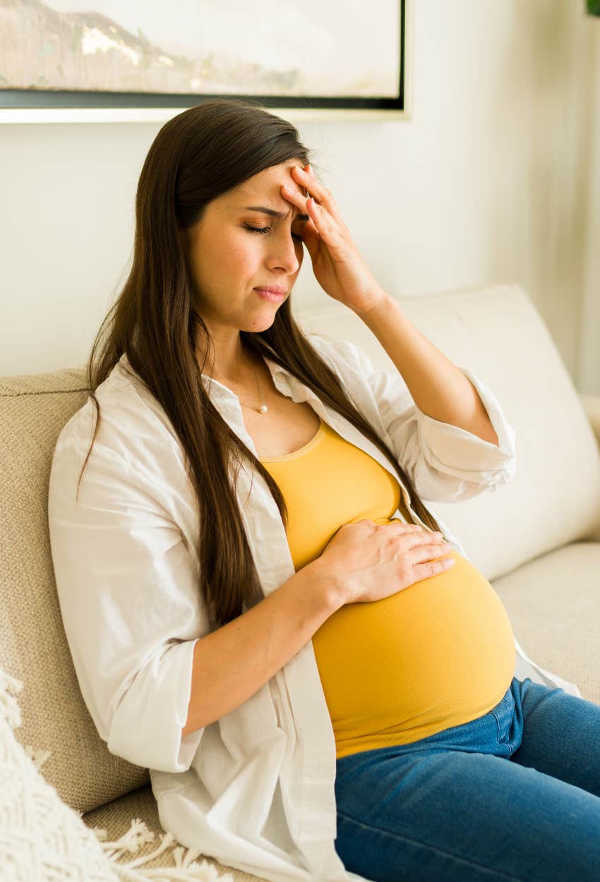 Stressed pregnant woman