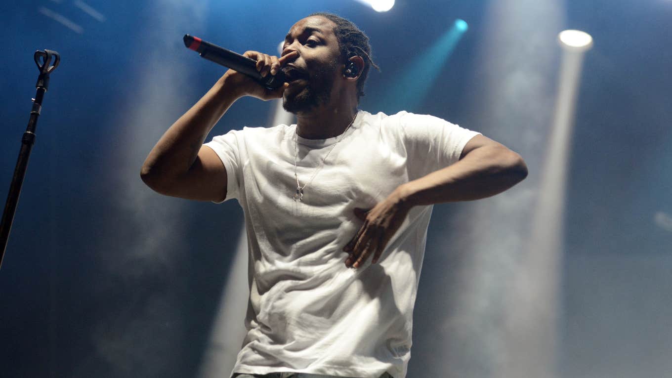 Kendrick Lamar performing on stage