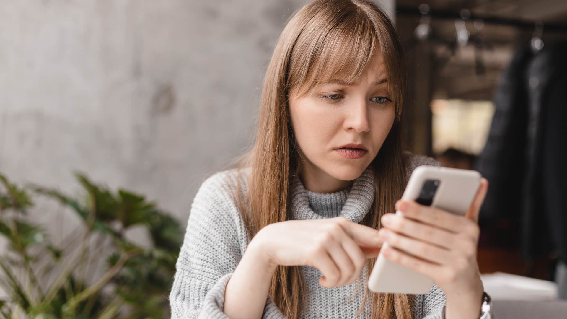 woman upset with no text back