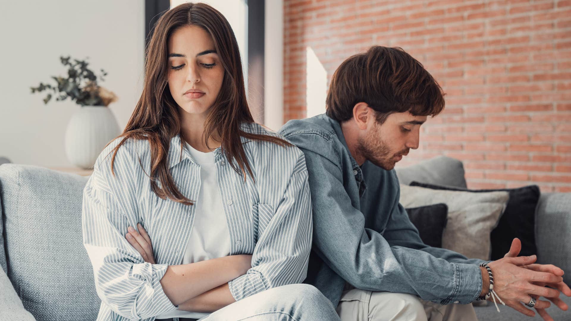 couple annoyed with each other