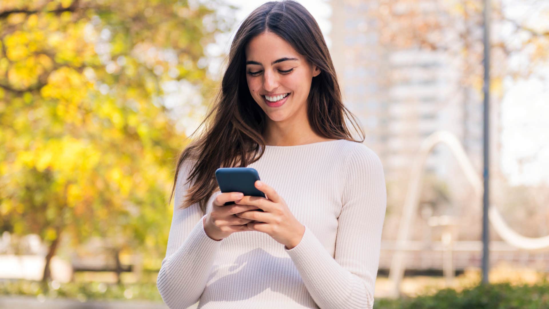 young woman on her phone