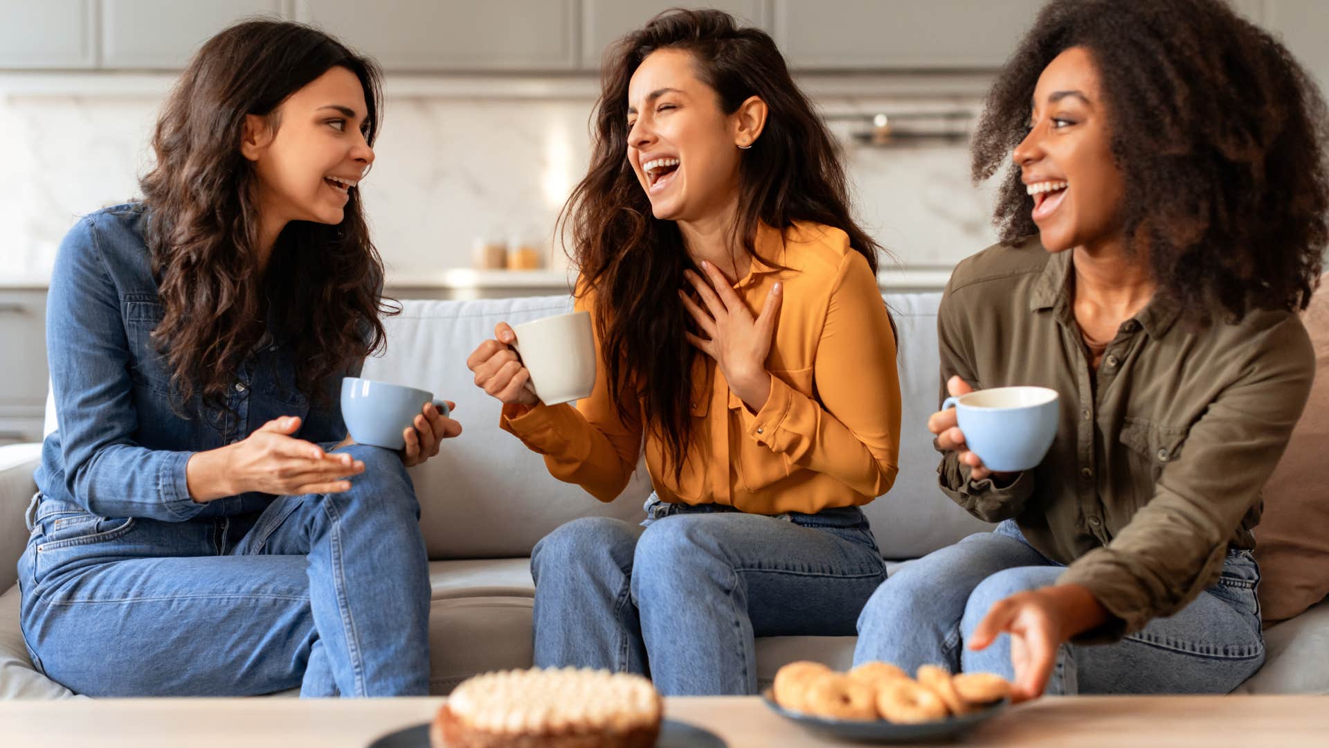 diverse group of friends hanging out