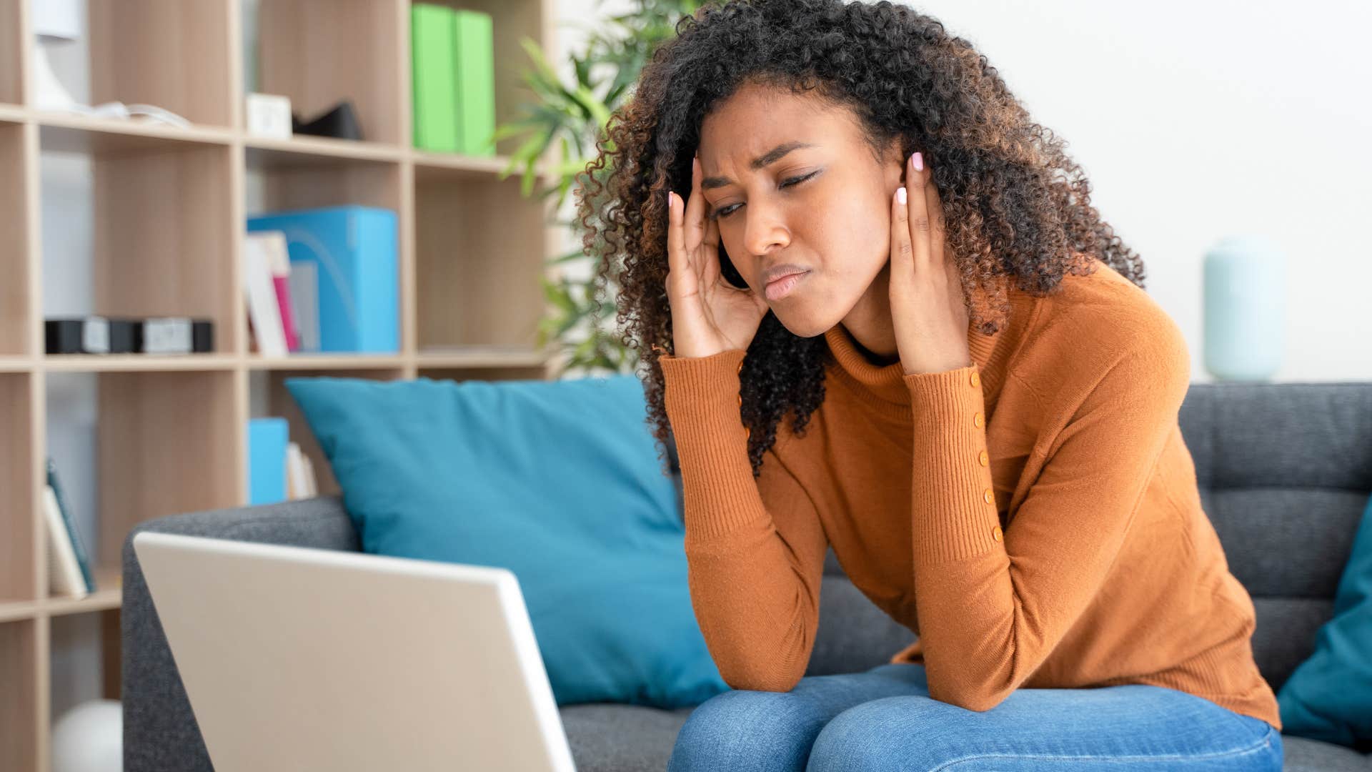 stressed woman trying to stay in the moment