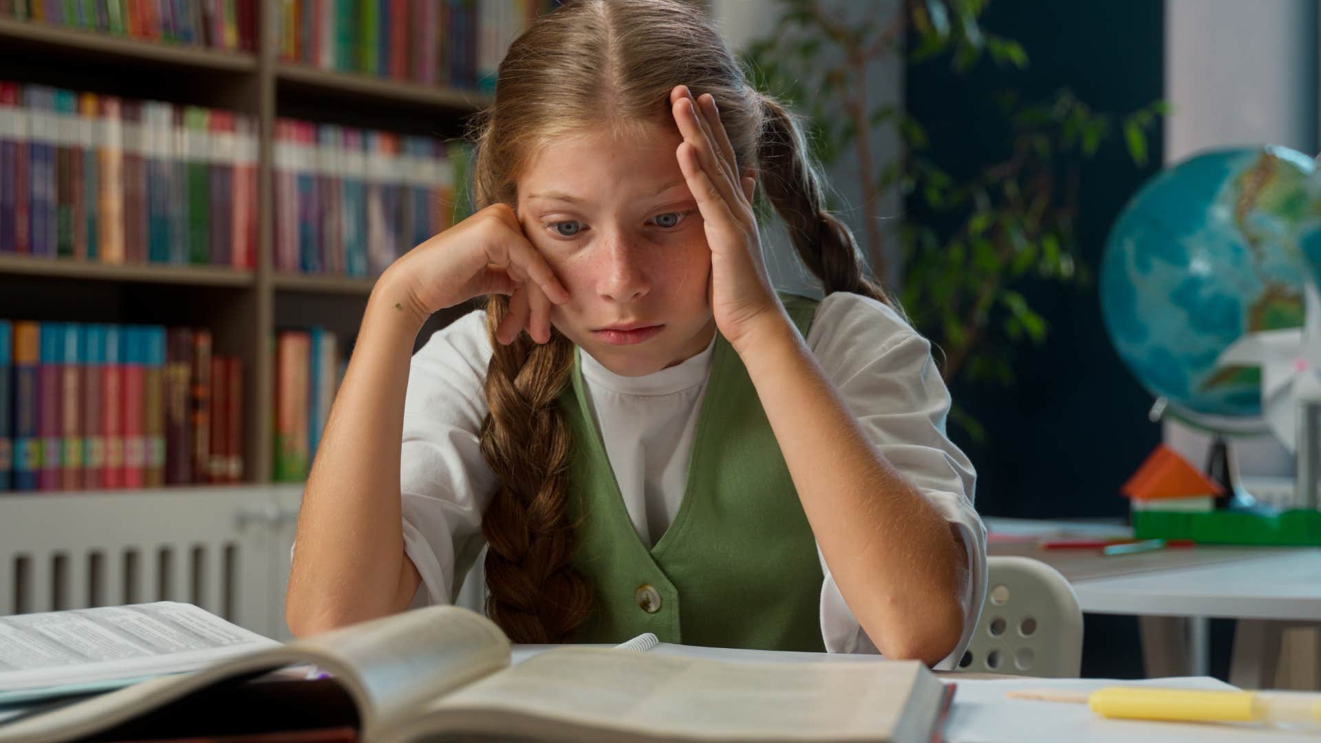 young girl reading