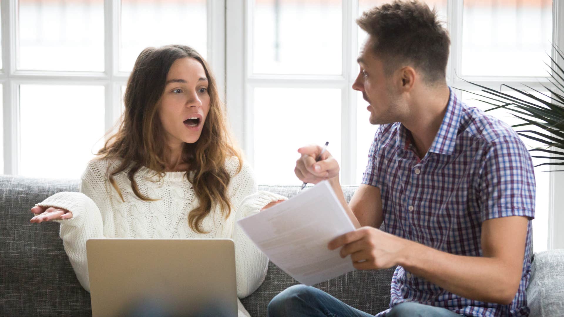 couple arguing over finances