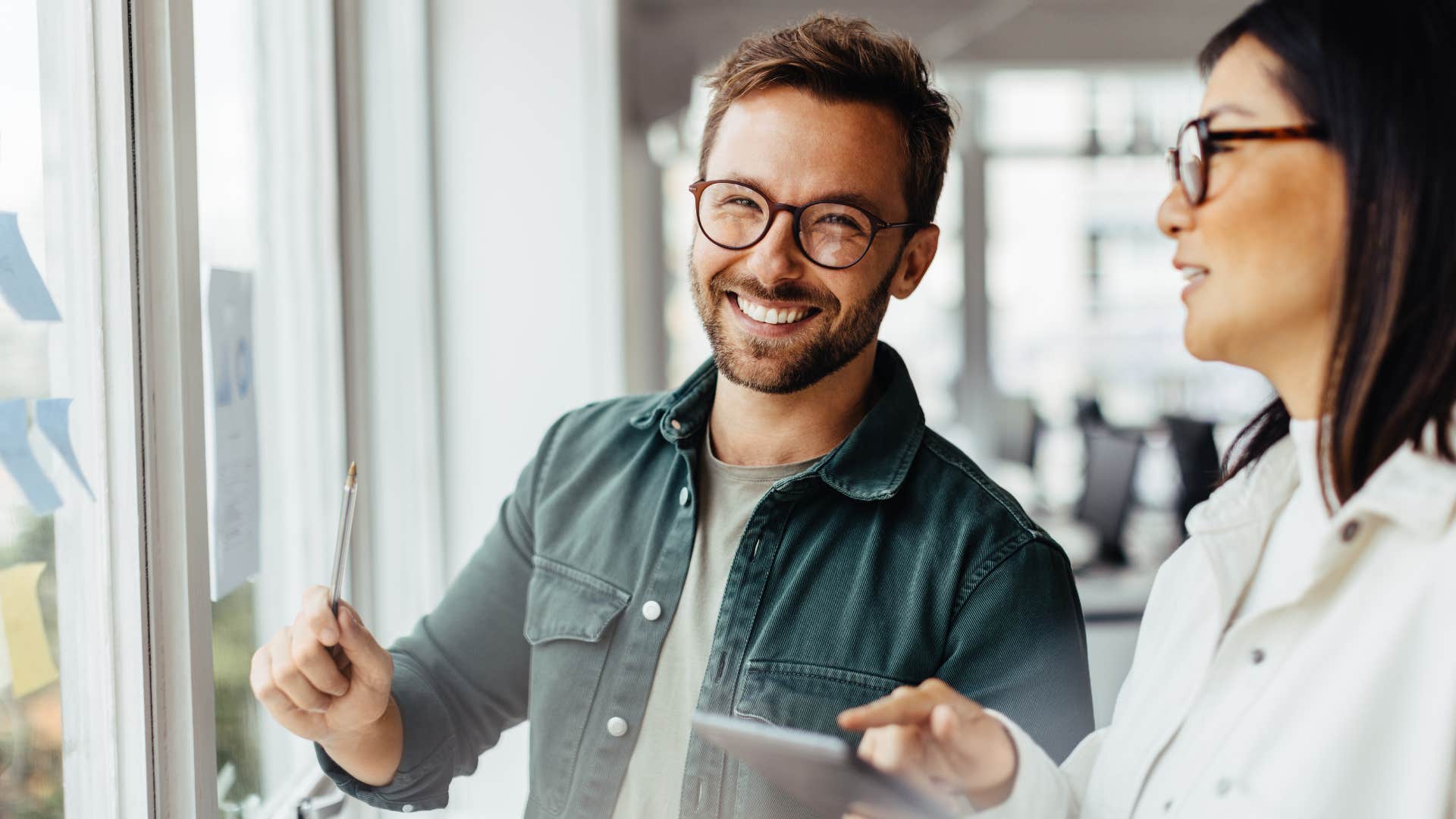 professional man smiling in his work office