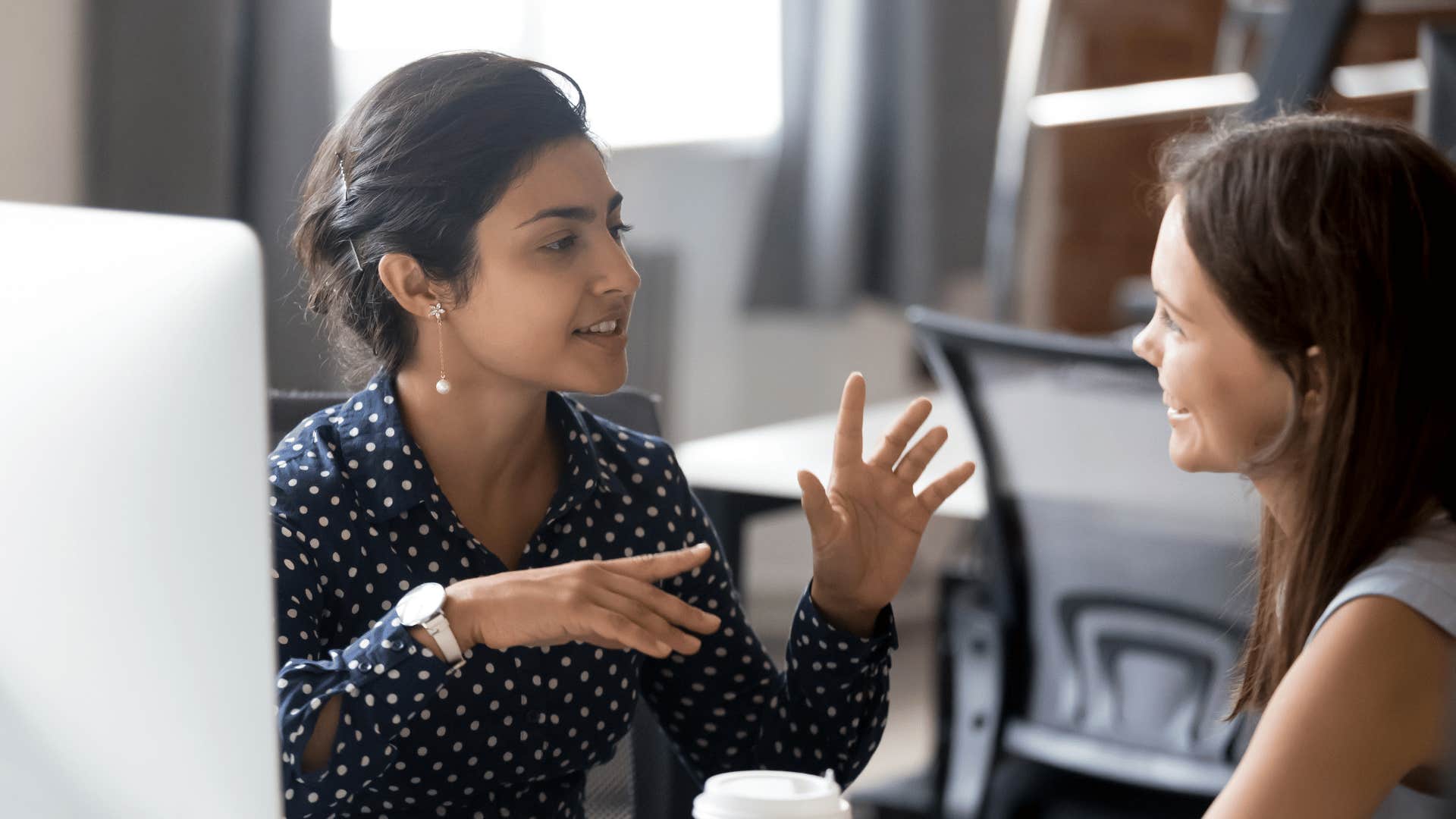 woman talking with her hands