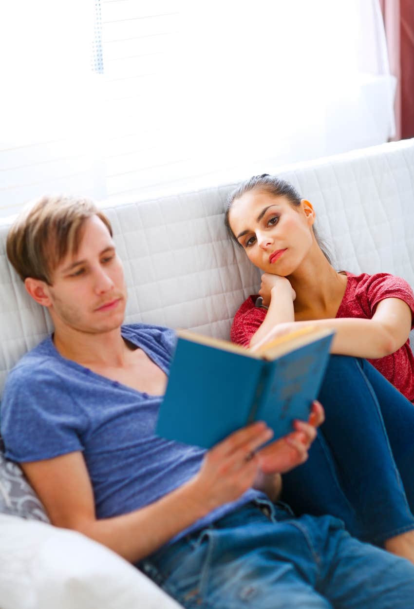 couple feeling bored in their healthy relationship