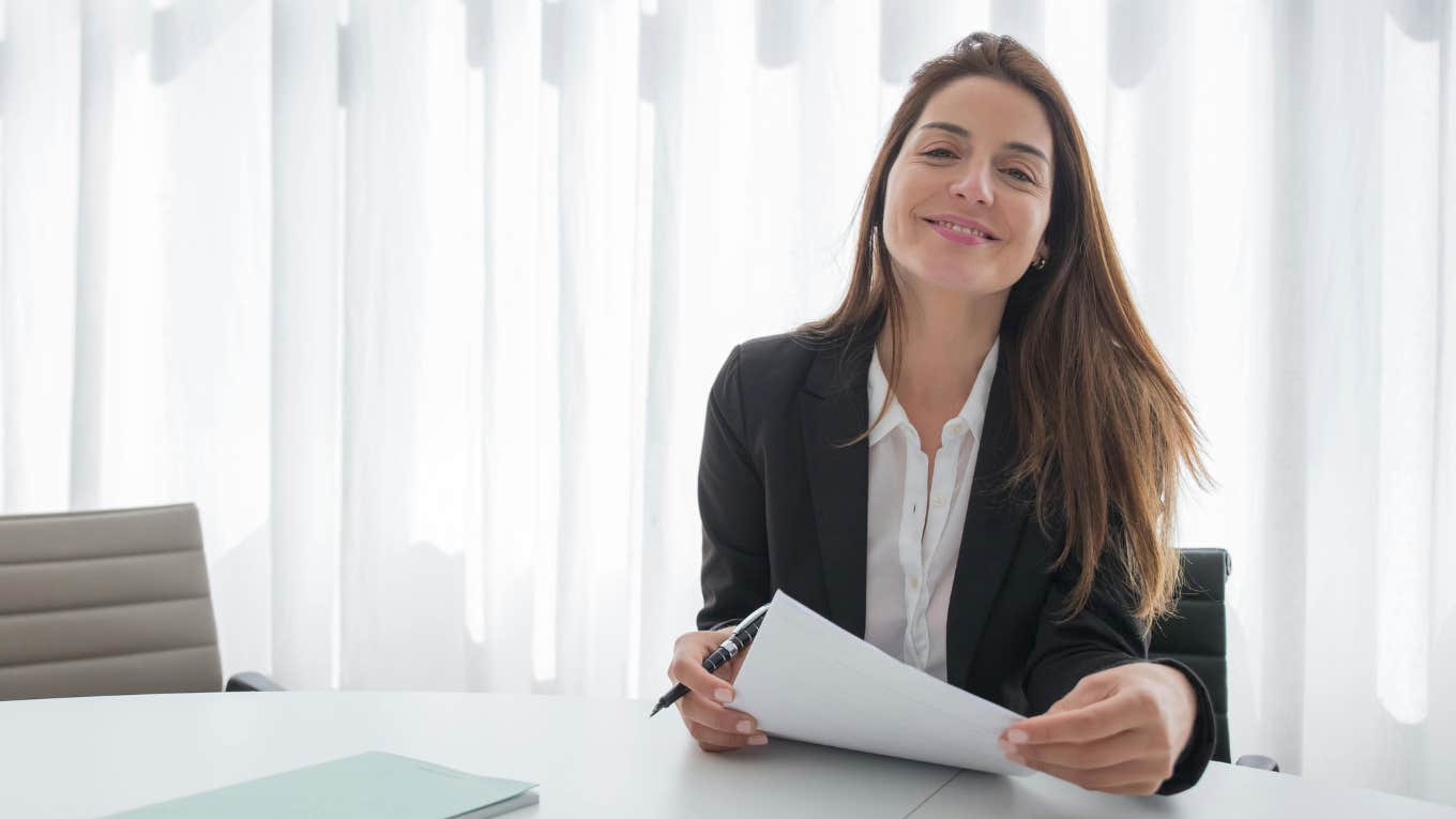 Woman smiling