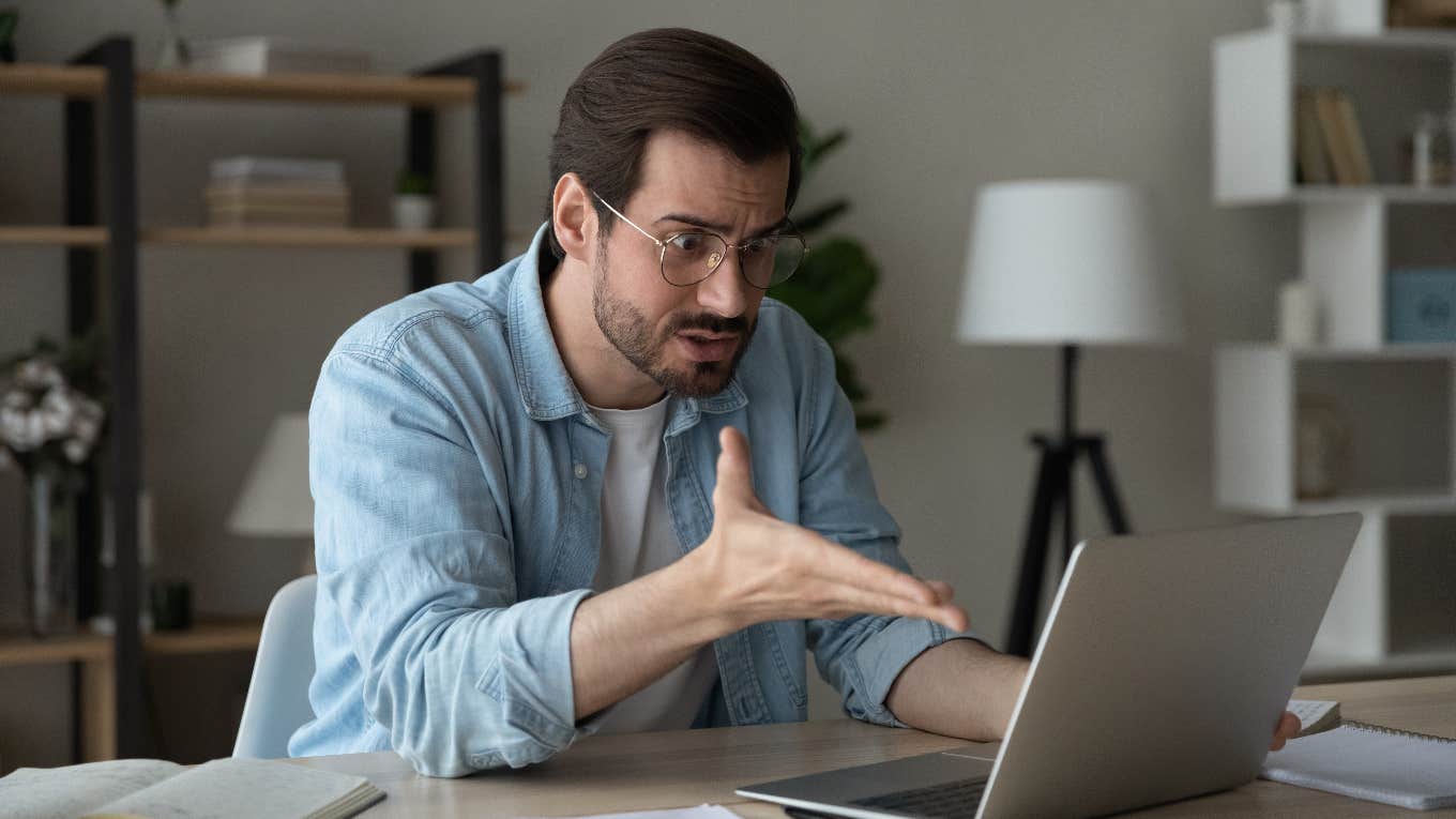 Man telling his coworkers off