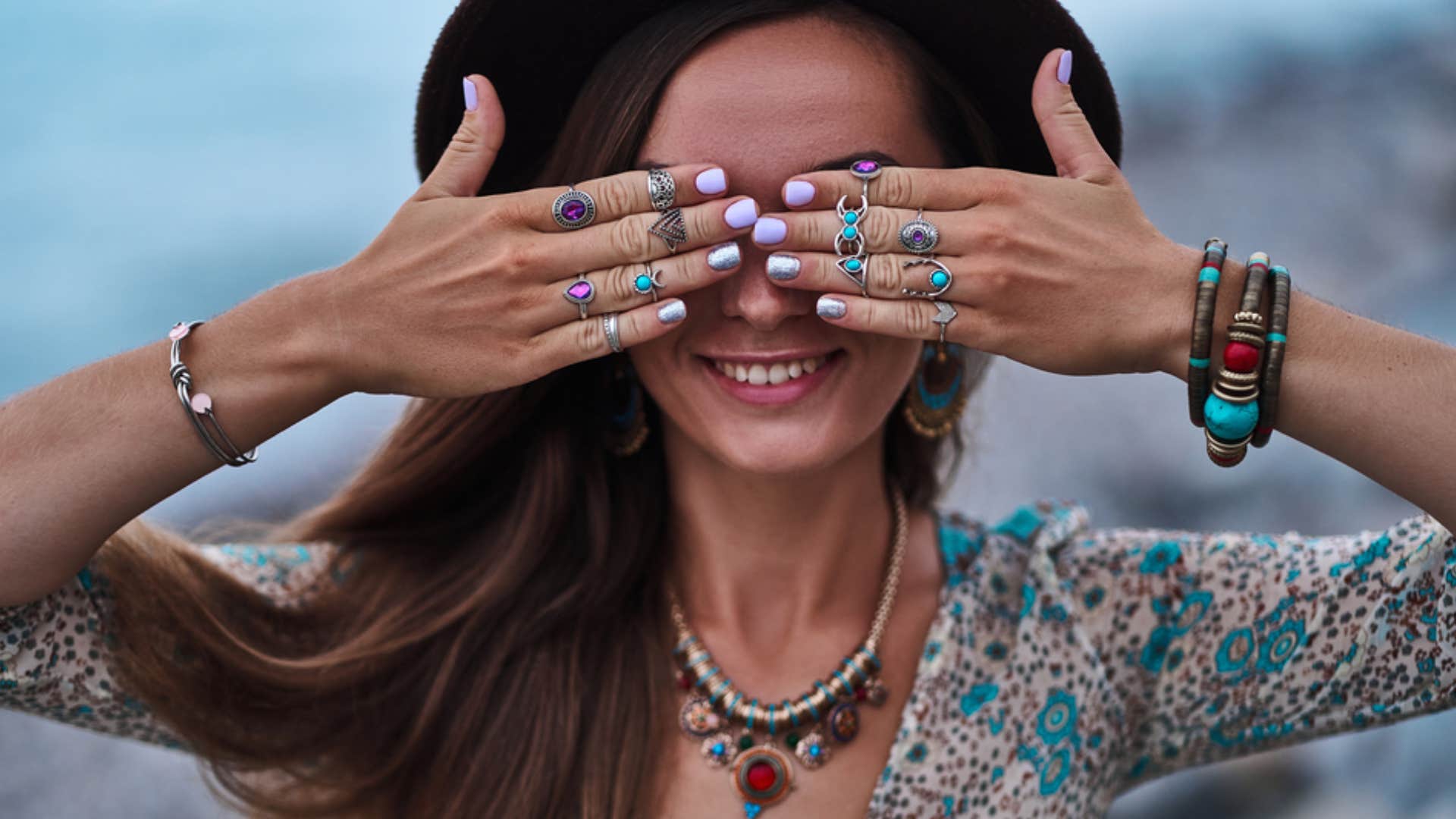 woman wearing a lot of accessories 