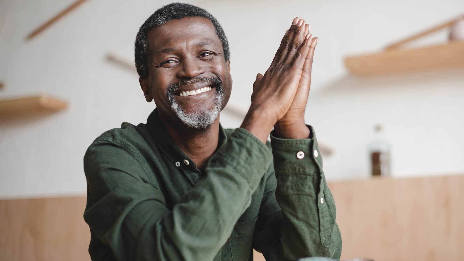 man wearing green shirt