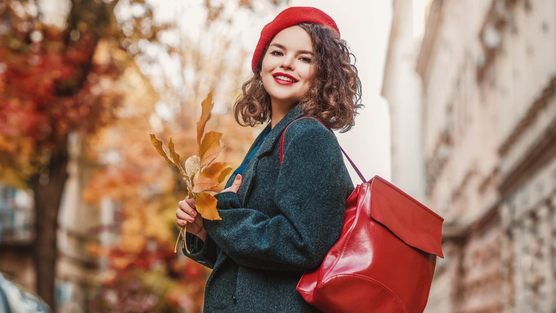 woman wearing red trinkets