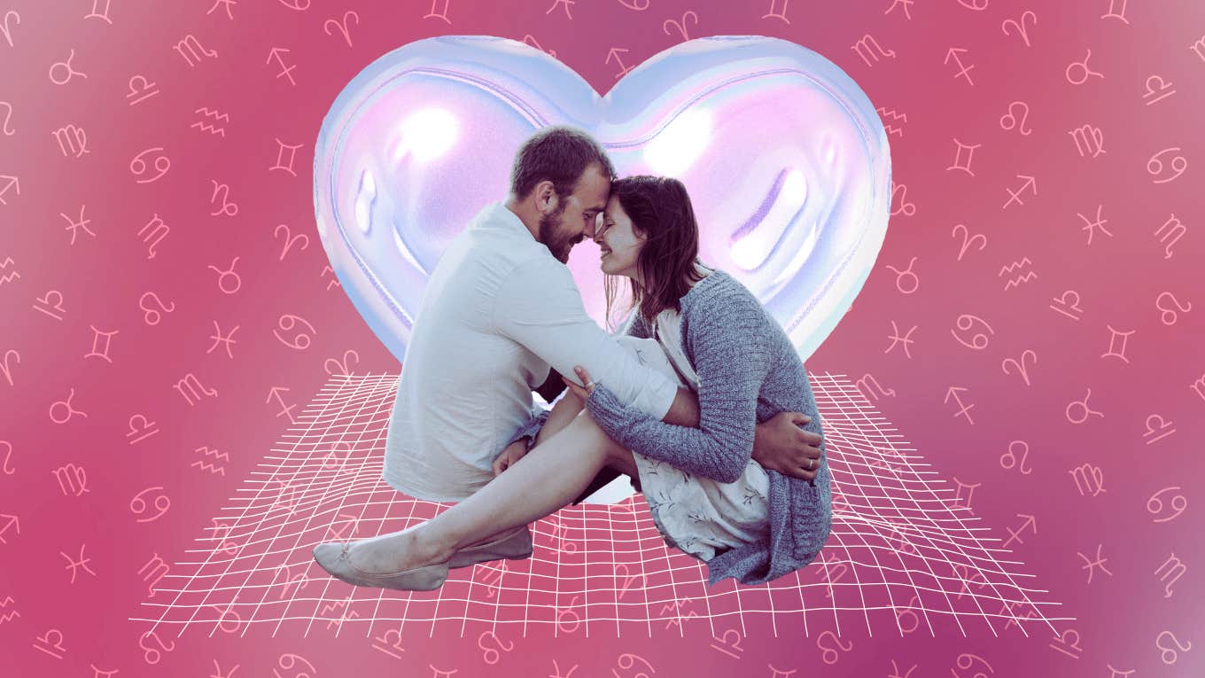 couple sitting together zodiac signs weekly love horoscope february 17-23, 2025