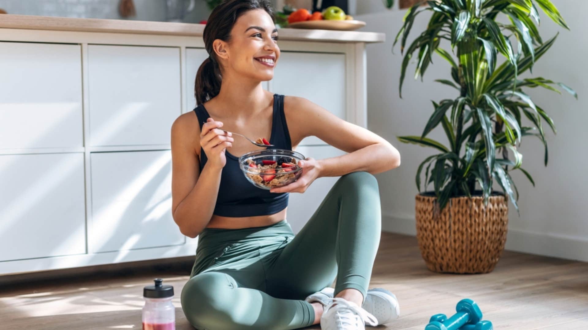 woman having a disciplined morning routine