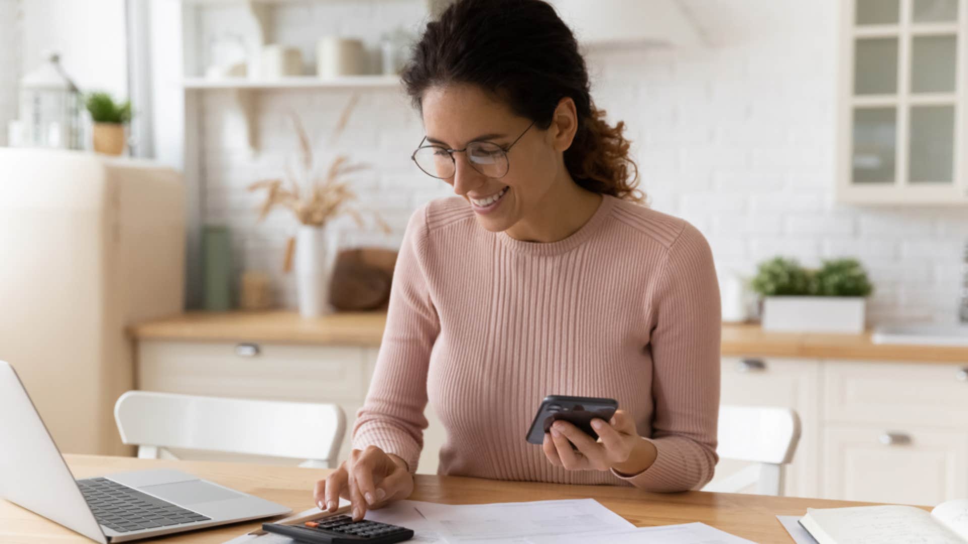 woman learning about money