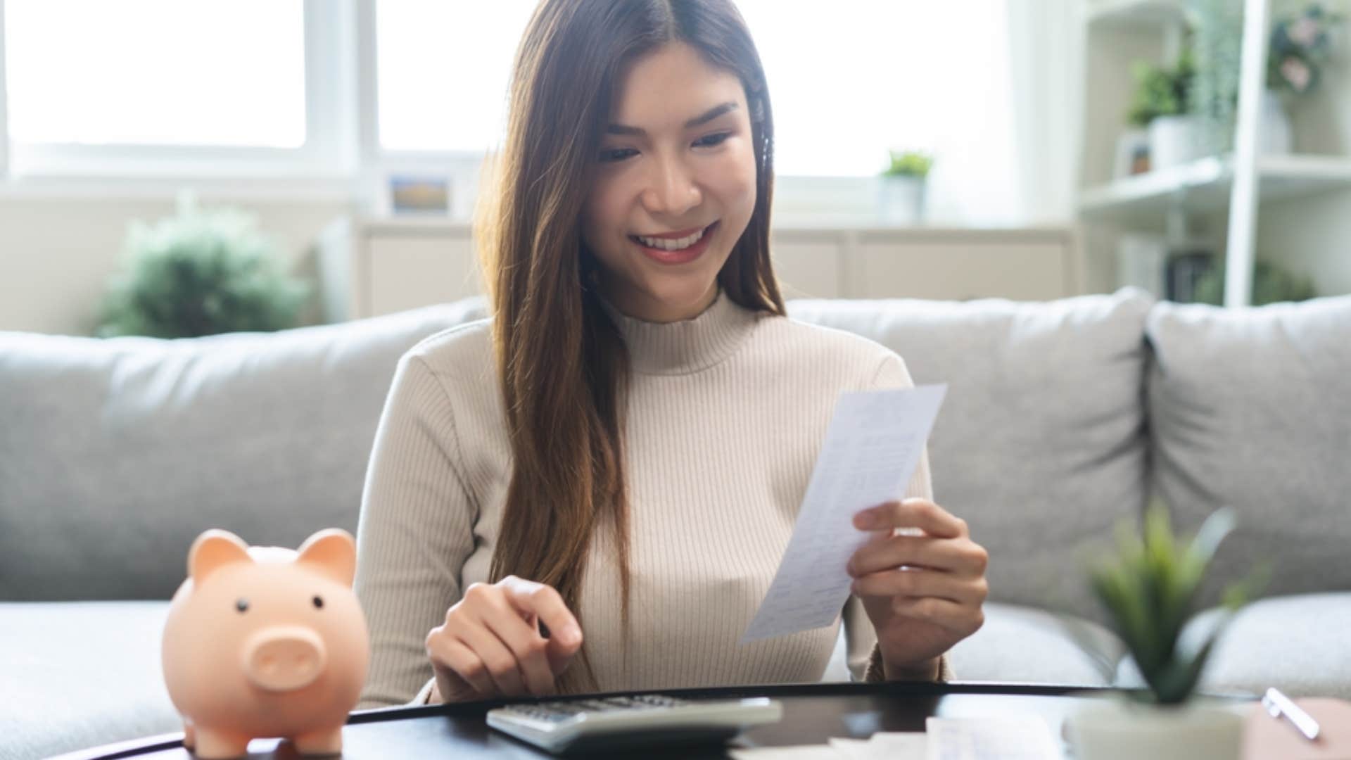 woman saving money by being cheap