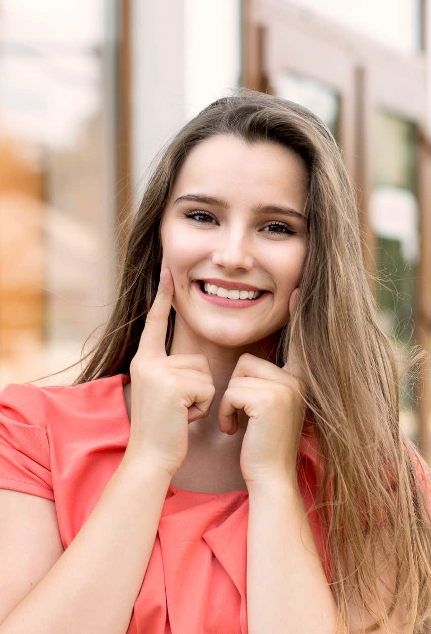 Woman with dimples