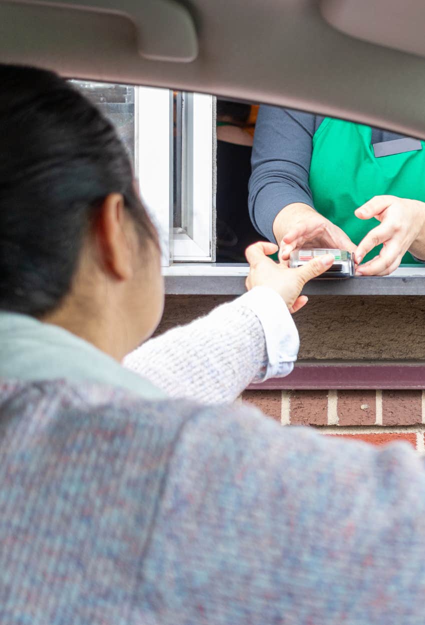 customer pointing out extra charge that was added to her Starbucks order without consent