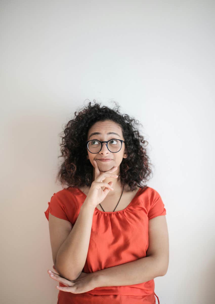 woman thinking through something