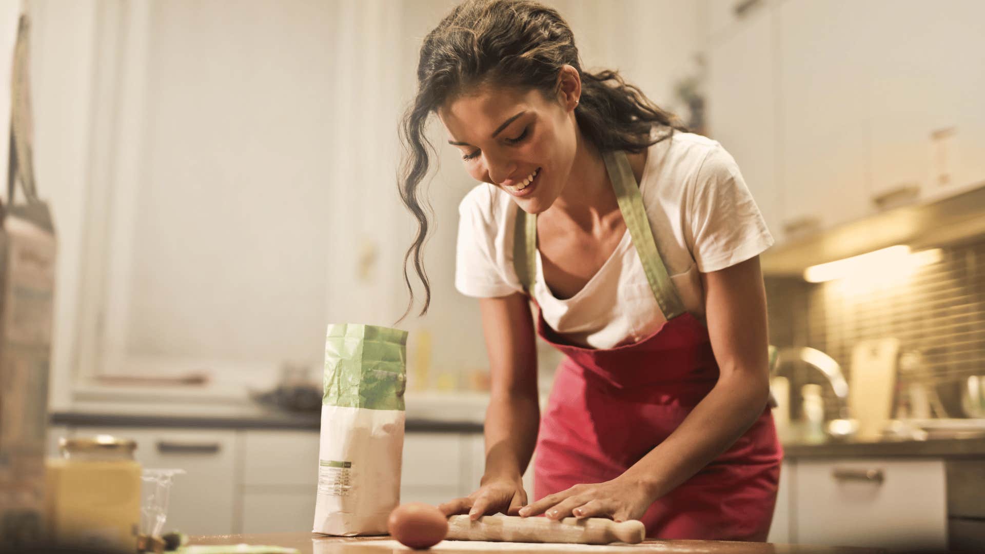 woman baking from family recipe