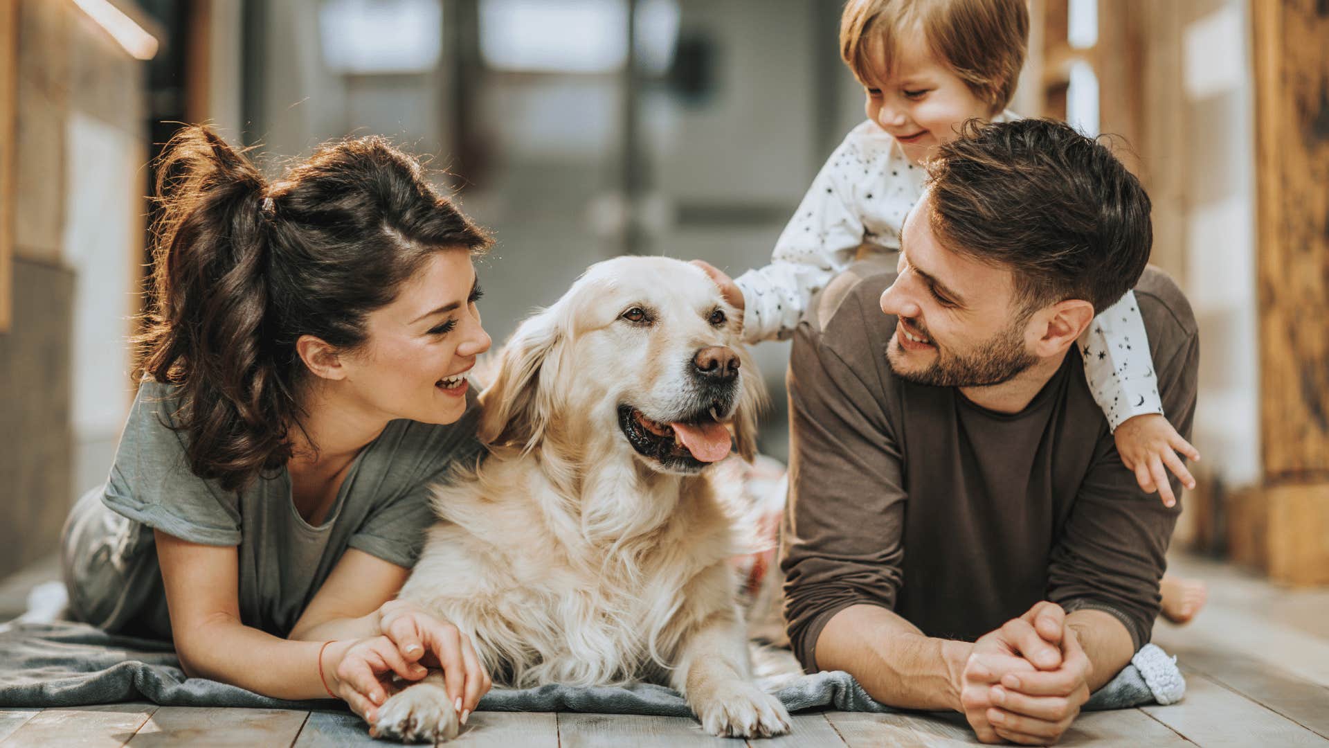 family with their pet