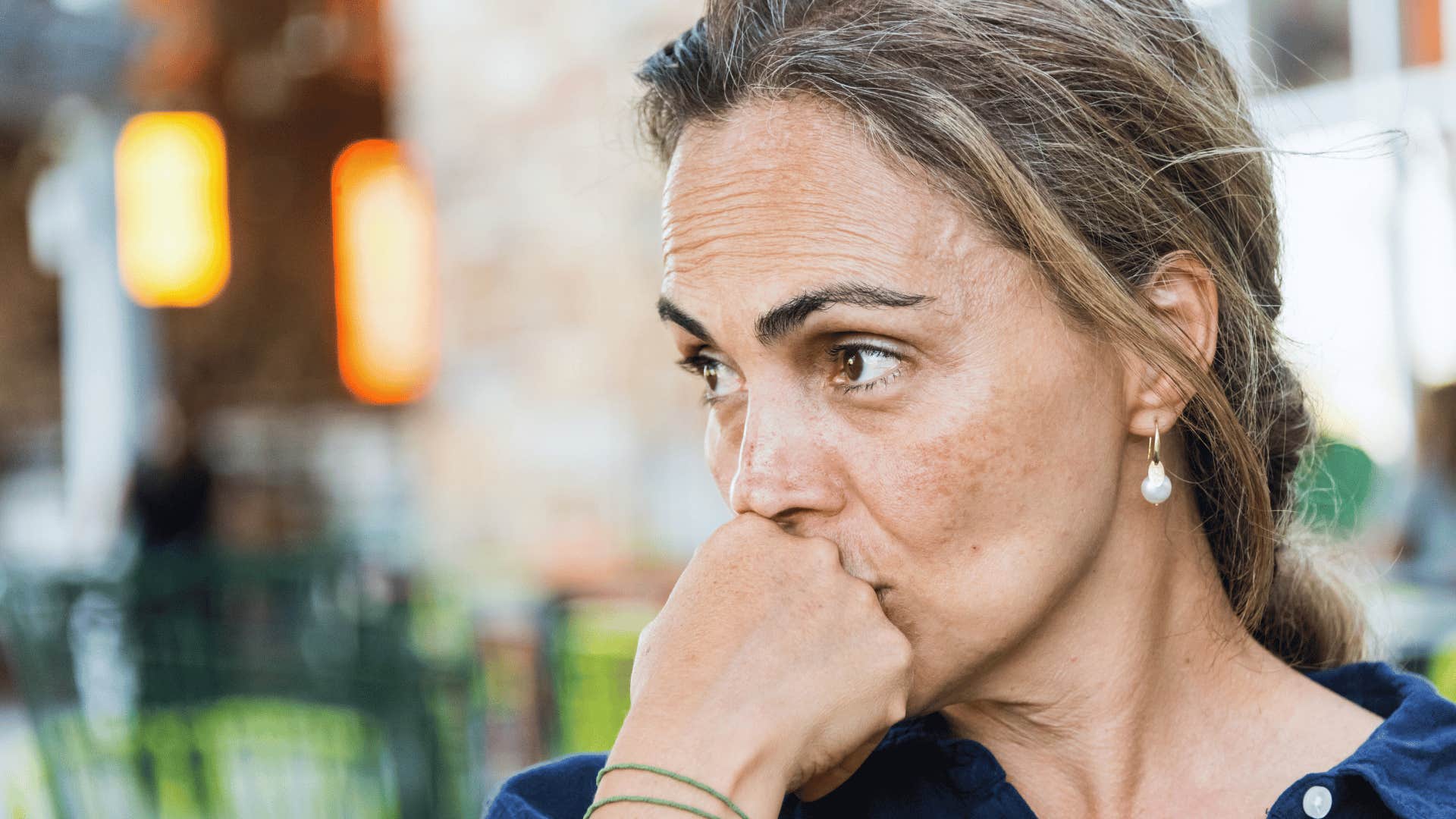 smart woman refusing to act happy