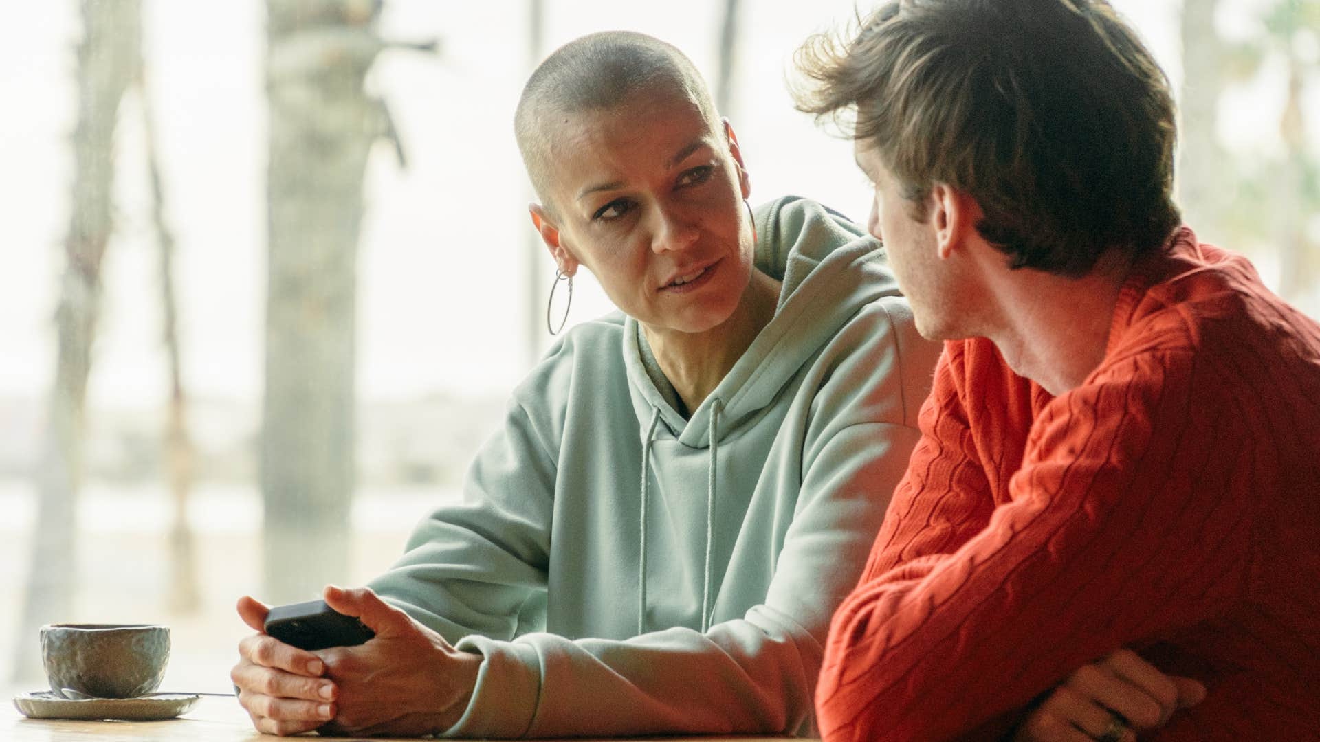 Upset woman honestly expressing her emotions with healthy boundaries