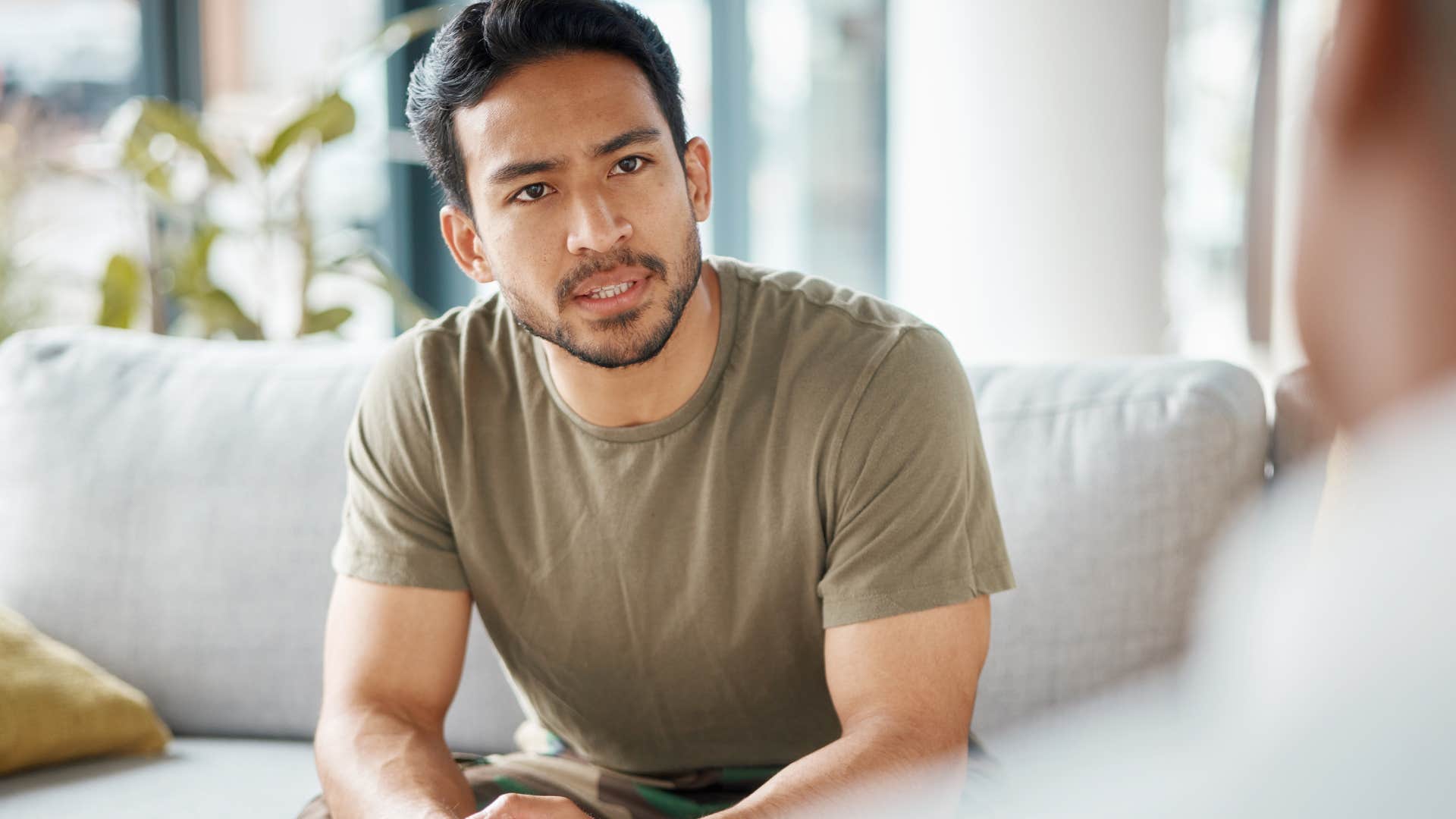 Upset man not taking responsibility for someone else seems rude but is actually a person with healthy boundaries