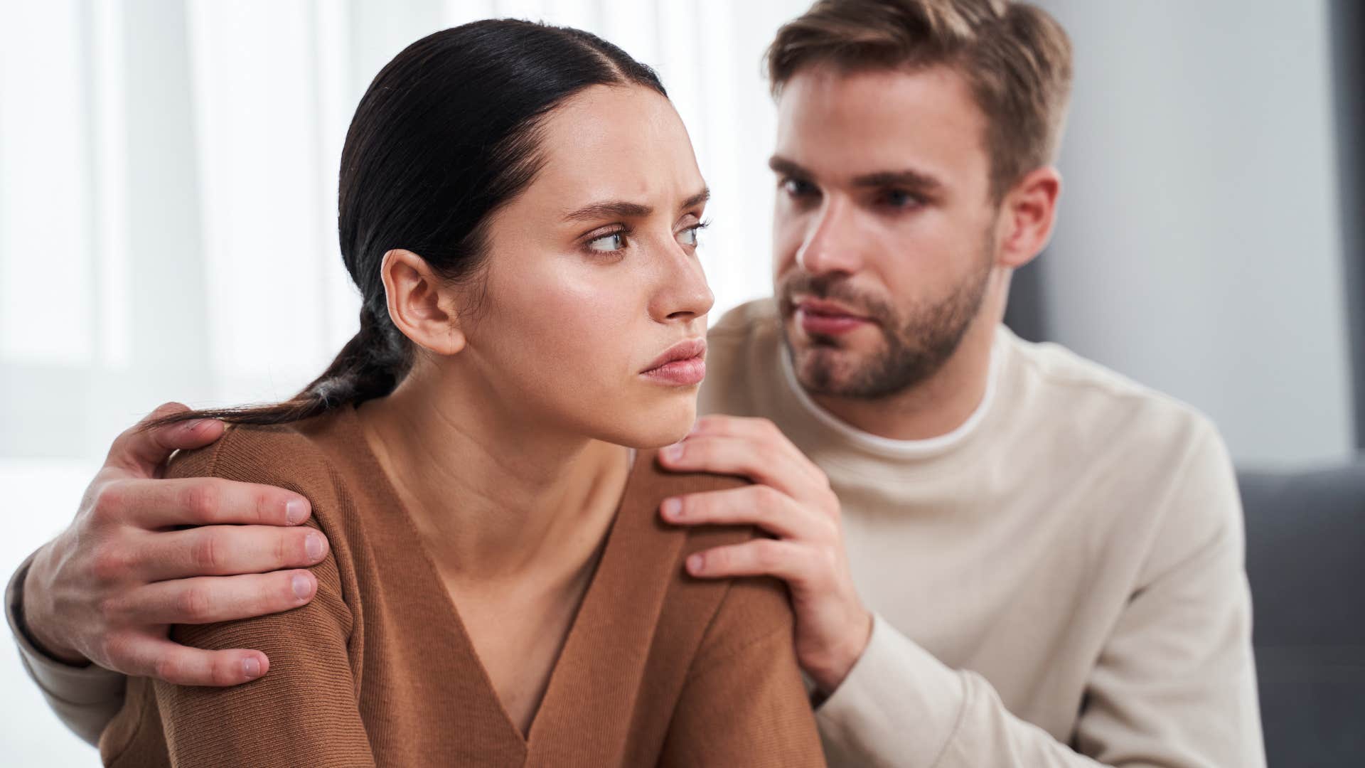 man asking narcissist if something happened