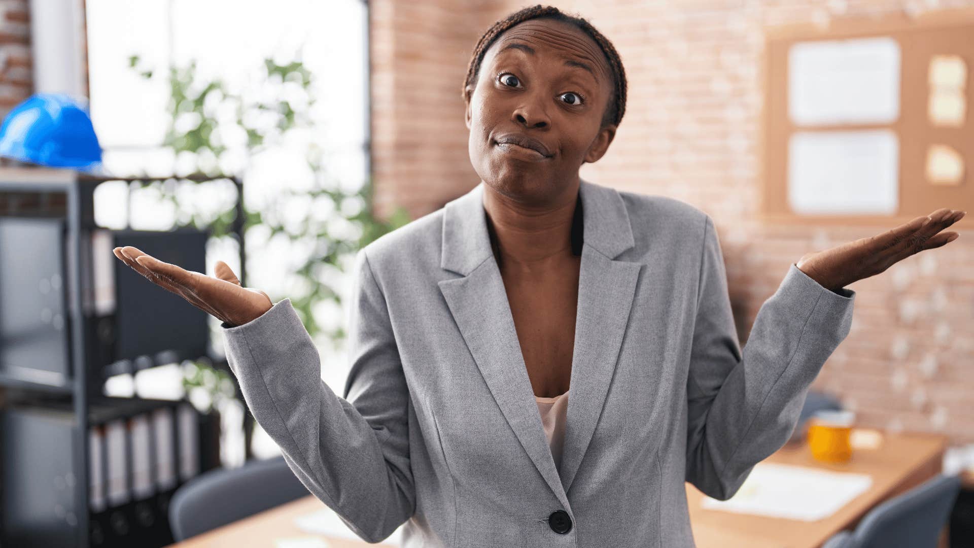 Woman gestures annoyance at intentions being questioned