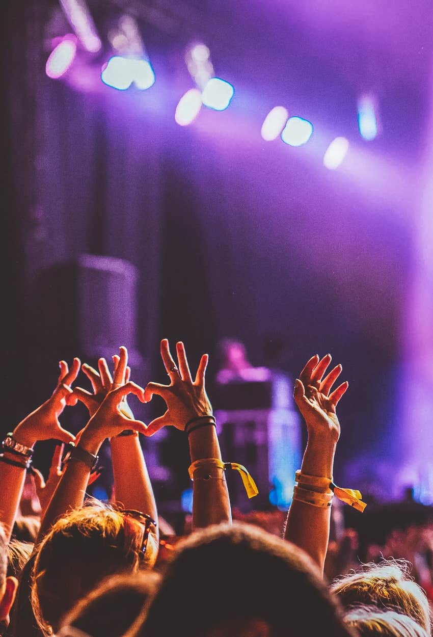 Happy crowd at concert