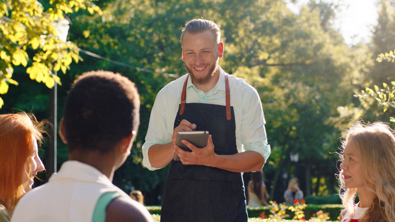 Server about to disappear after taking customer's order