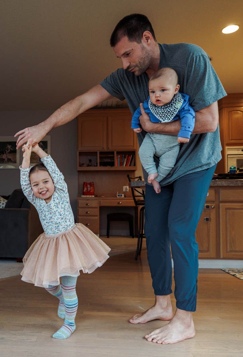 Dad feeling emotional and overwhelmed about having two kids