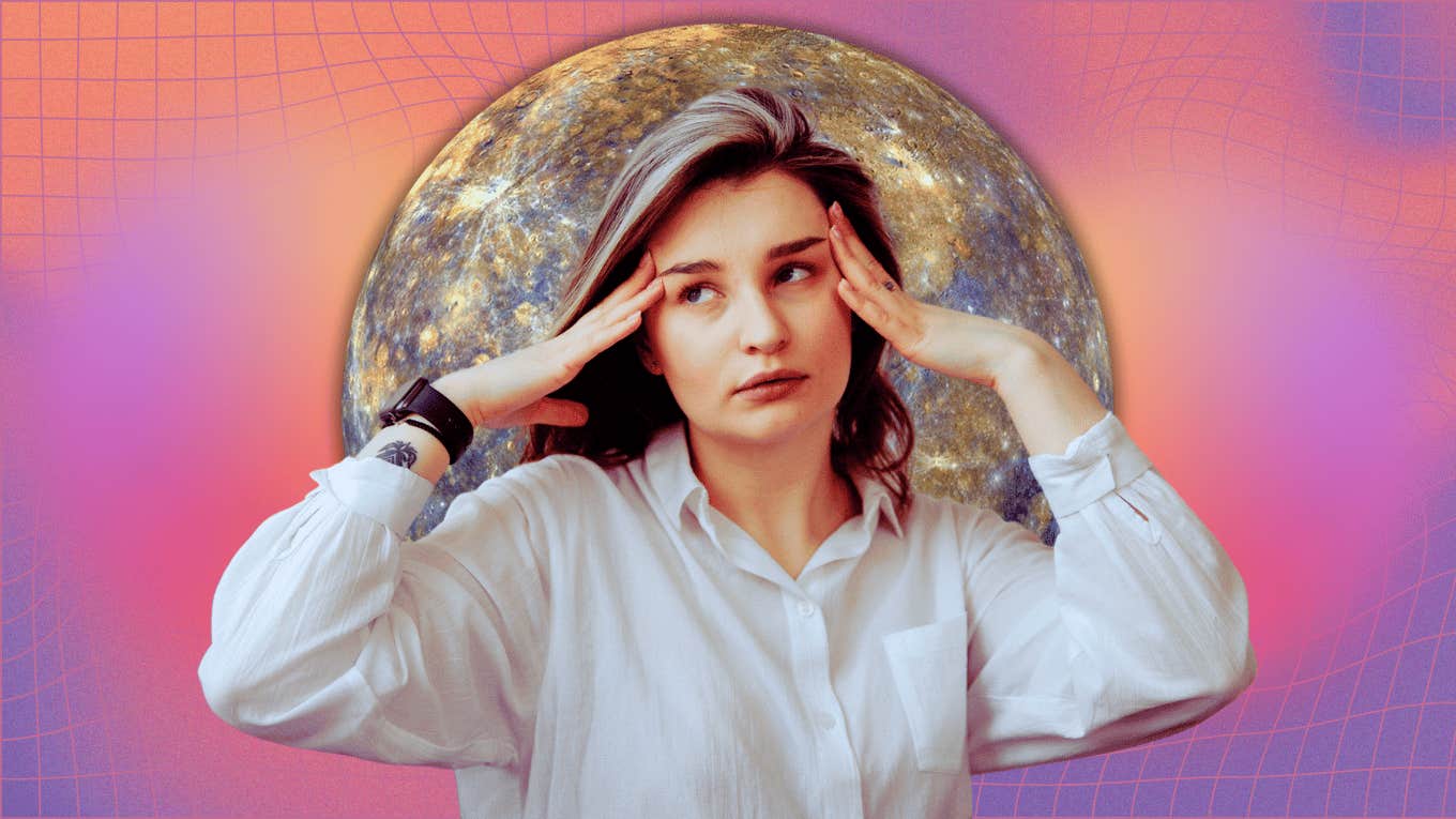 stressed woman days mercury retrograde 2025