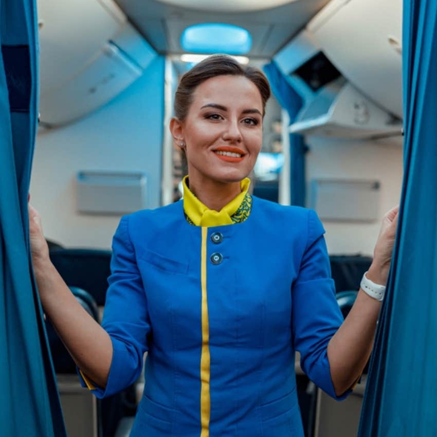 flight attendant on plane 